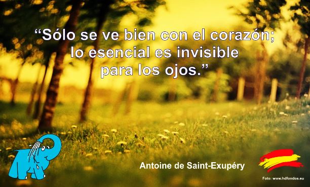 Sólo se ve bien con el corazón; lo esencial es invisible para los ojos.